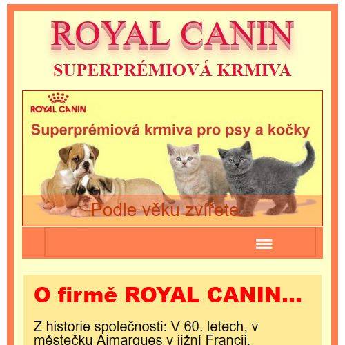 Prodej superprémiového krmiva pro psy a kočky.